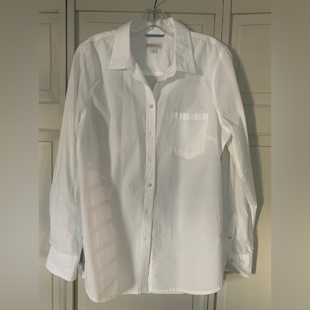 Merona white boyfriend shirt.
